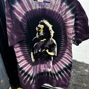 Jerry Garcia Purple Tie-Dye Graphic T-Shirt- Licensed- Sz large